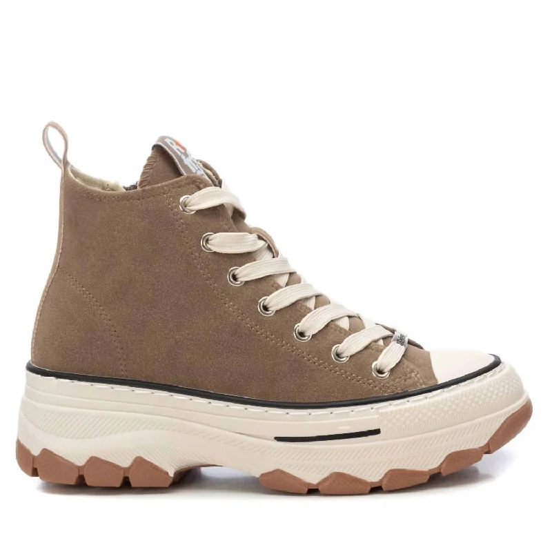 Low - Top Women's Tennis Sneakers in Bright Neon for a Pop of Color on the CourtWomen's Sneaker Booties In Taupe