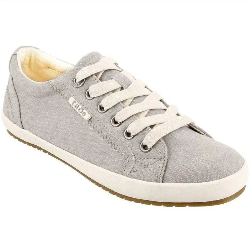 Slip - On Women's Canvas Sneakers in Navy for Easy and Effortless WearWomen's Star Grey Wash Canvas Sneaker - Medium Width