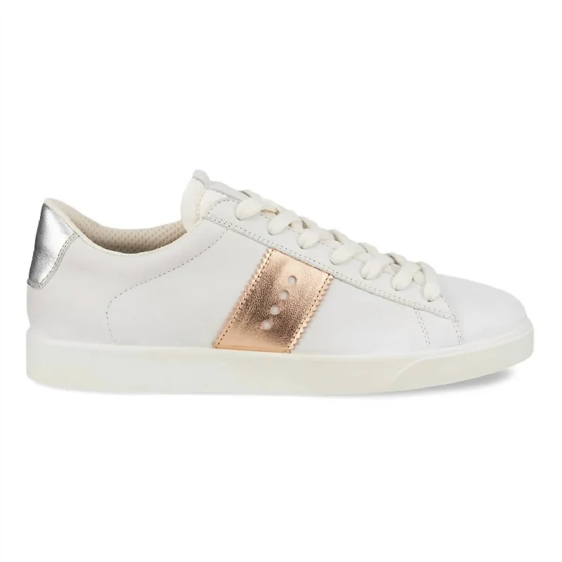 Sparkly Rhinestone - Embellished Women's Sneakers for a Glamorous and Eye - Catching LookWomen's Street Lite Sneaker In White/bronze/white Silver