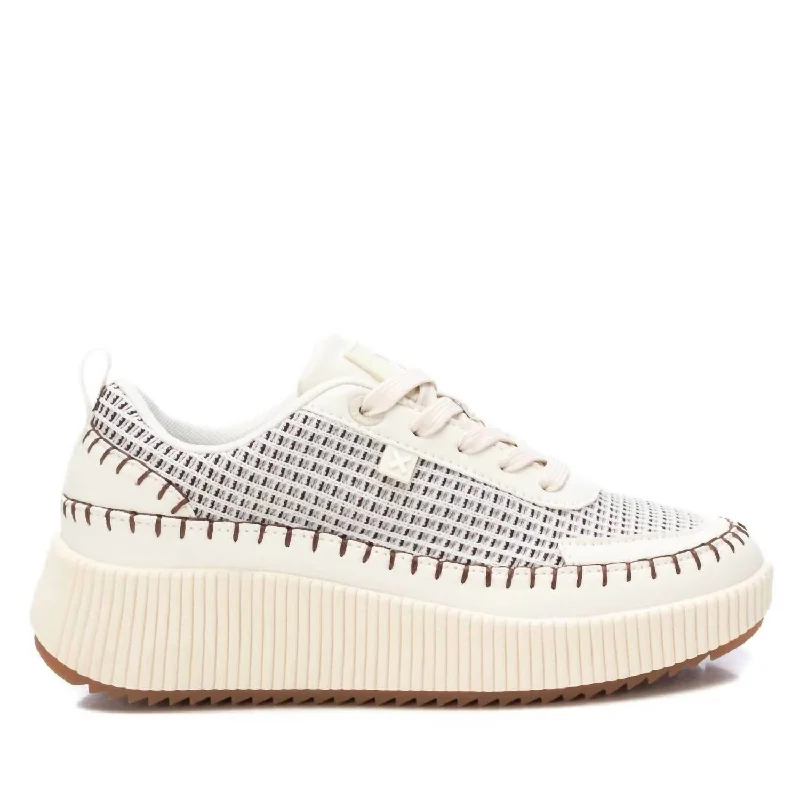 Retro - Style Women's Sneakers in Pastel Colors for a Nostalgic and Fashionable VibeWomen's Technical Modern Sneakers In Beige