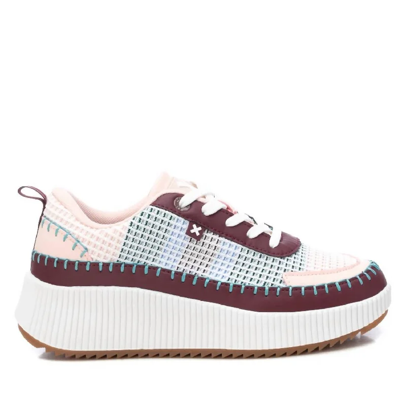 Water - Resistant Women's Hiking Sneakers with Traction Outsoles for Outdoor AdventuresWomen's Technical Modern Sneakers In Burgundy