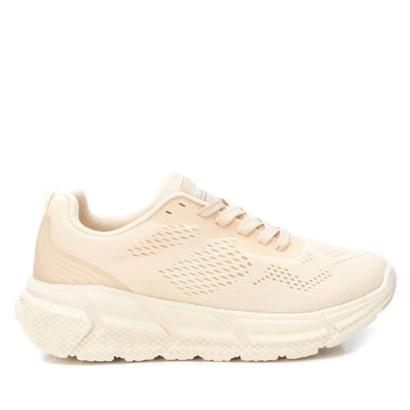 Women's Sneakers with Heel - Stabilizing Technology for Better Balance During RunningWomen's Trainer Sneakers In Beige