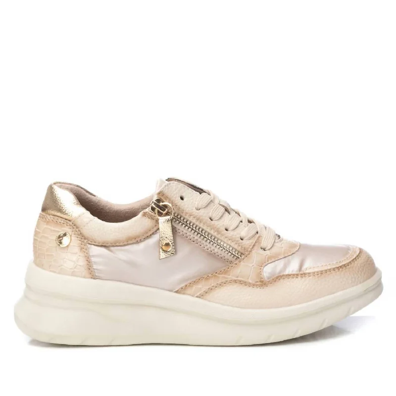 Women's Sneakers with Hidden Wedges for a Subtle Height Boost and Added StyleWomen's Trainer Sneakers In Beige