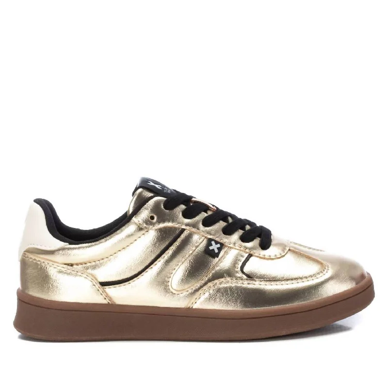 Lace - Up Women's Athletic Sneakers with Shock - Absorbing Midsoles for Intense WorkoutsWomen's Trainer Sneakers In Gold