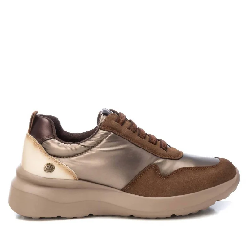 Chunky - Sole Women's Platform Sneakers in White for a Trendy Street Style LookWomen's Trainer Sneakers In Taupe