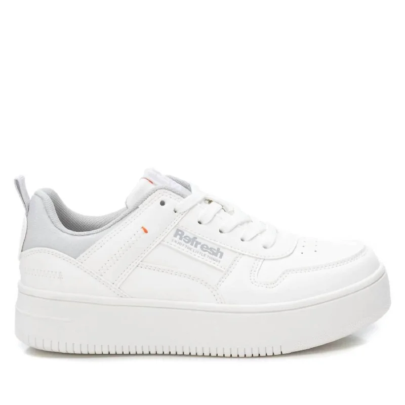 Sparkly Rhinestone - Embellished Women's Sneakers for a Glamorous and Eye - Catching LookWomen's Trainer Sneakers In White