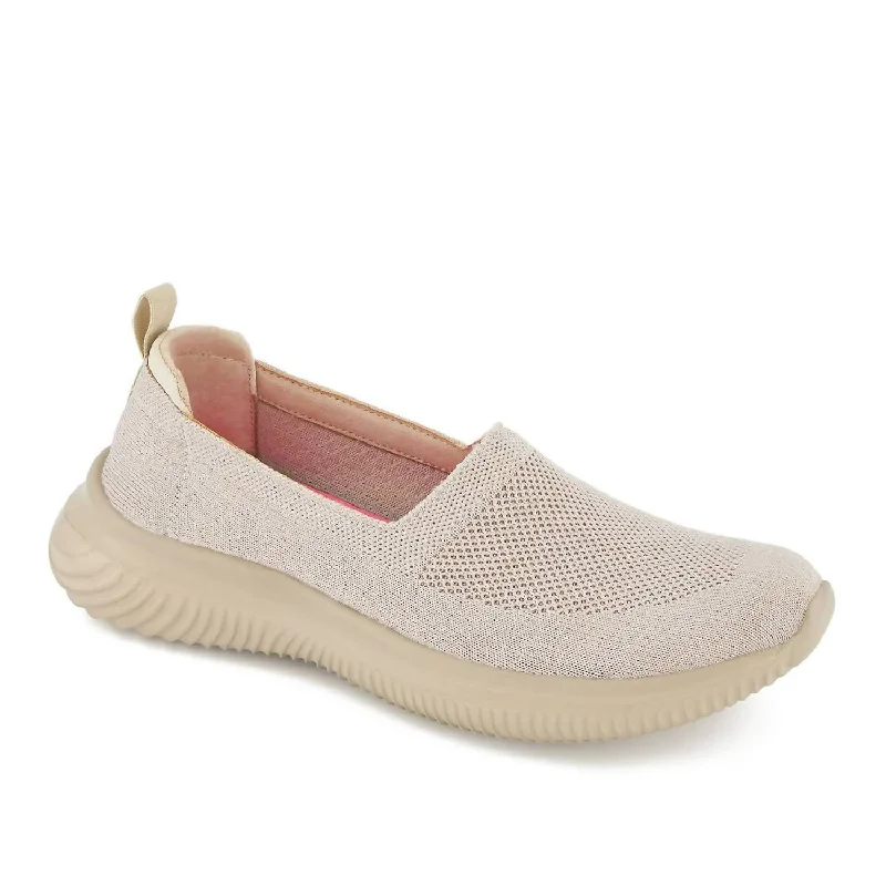 Low - Top Women's Tennis Sneakers in Bright Neon for a Pop of Color on the CourtWomen's Ultra Comfort Slip On Casual Sneakers In Beige