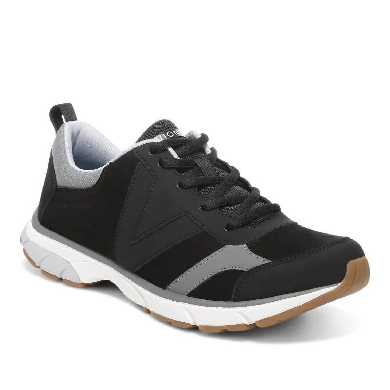 Women's Sneakers with Removable Insoles for Easy Cleaning and CustomizationWomen's Zanny Waterproof Walking Sneaker - Medium Width In Black/charcoal