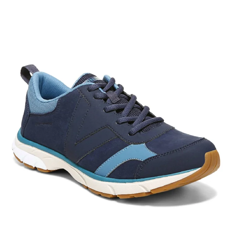 Women's Sneakers with Hidden Wedges for a Subtle Height Boost and Added StyleWomen's Zanny Waterproof Walking Sneaker - Medium Width In Navy